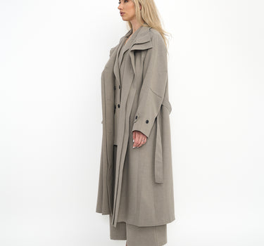 Oversized Trench Coat-Grey