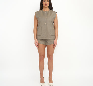 Anya Oversized Waistcoat -Khaki