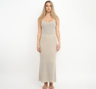 Knit Maxi Dress -Light Beige