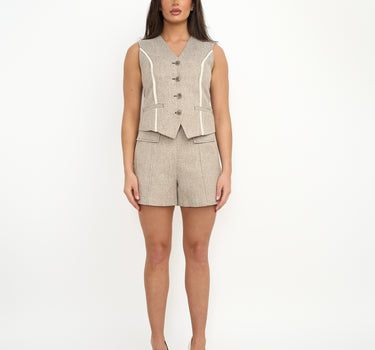 Luna High-Waist  Short With Belt -Light Khaki