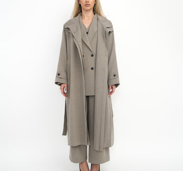 Oversized Trench Coat-Grey