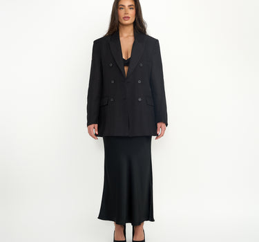 Natalia Oversized Double Breasted  Black Blazer