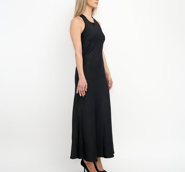 Natalia Cross  Back  Long Dress Black