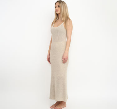 Knit Maxi Dress -Light Beige