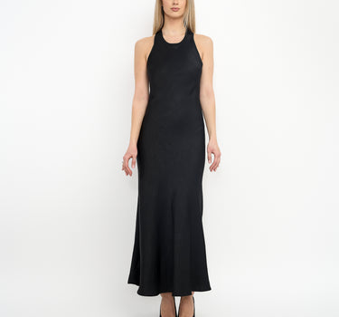 Natalia Cross  Back  Long Dress Black