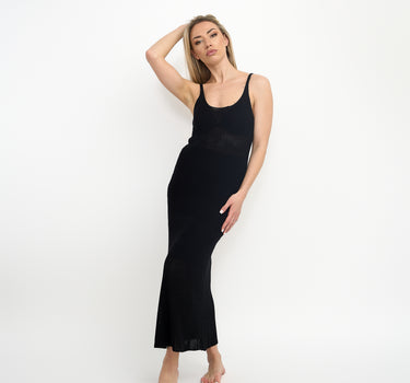 Knit Maxi Dress -Black