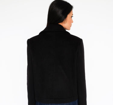 Black Single-Breasted 15% Cashmere Blazer S6570 - Black