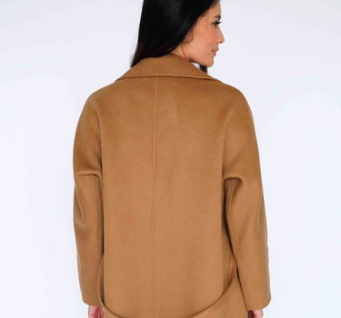 Camel Suit Collar Belted 15% Cashmere Long Coat S6750 - Camel