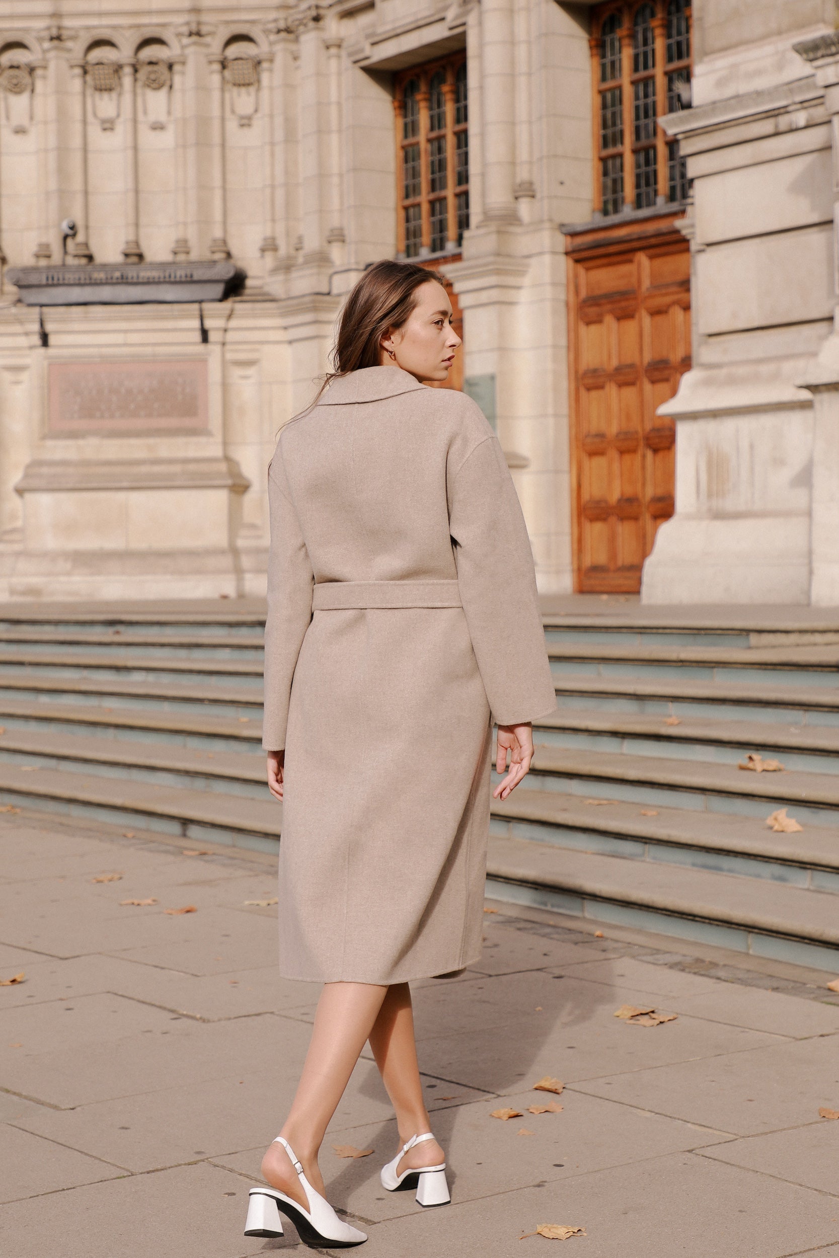 ladies cashmere dressing gown - camel reviews Natural Camel Bathrobe-Style Long Coat with Belt, 100% Cashmere HY22W6 SHESPOKE COUTURE