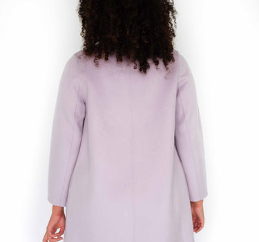 Loose-fit Suit Collar Double-Breasted 100% Cashmere Mid-Length Coat CA6679 - Light Purple