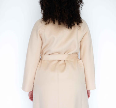 100% Cashmere Long Overcoat with Bathrobe-Inspired Design and Suit Collar CA006 - Beige