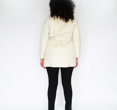 100% Cashmere Elegance Mid-Length Coat CA005 - White