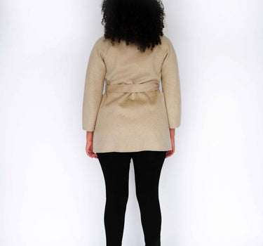 100% Cashmere Elegance Mid-Length Coat CA005 - Light Mocha