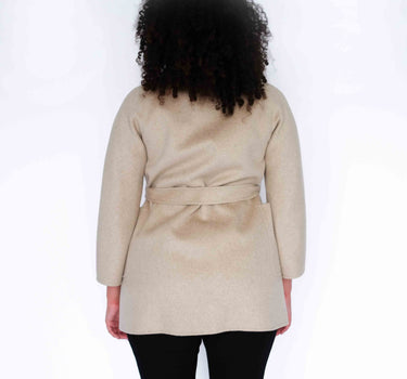 100% Cashmere Elegance Mid-Length Coat CA005 - Light Mocha