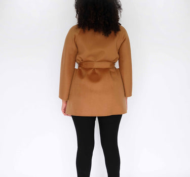 100% Cashmere Elegance Mid-Length Coat CA005 - Classic Camel