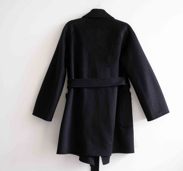 100% Cashmere Elegance Mid-Length Coat CA005 - Black