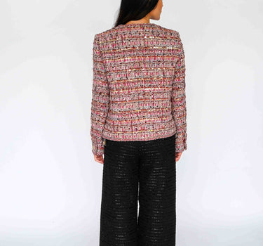 Starry Crimson Tweed Jacket - Rose Red