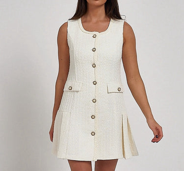 Ariana white tweed dress