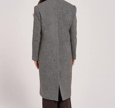 Brown herringbone wool coat