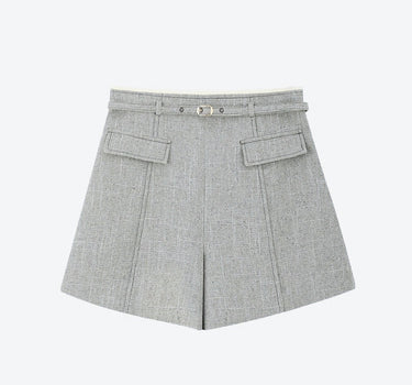 Luna High-Waist  Short With Belt -Light Grey