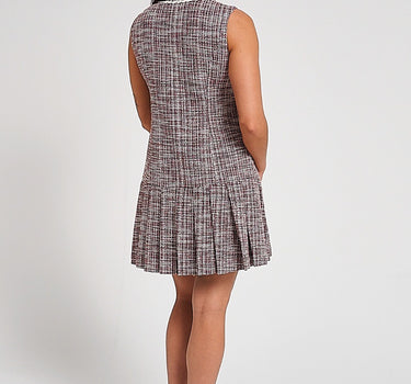 Luna burgundy tweed dress