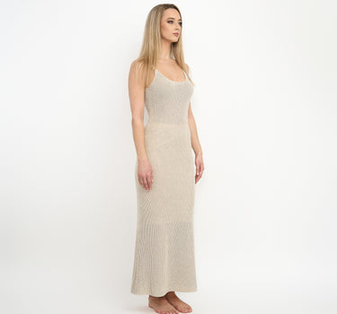 Knit Maxi Dress -Light Beige