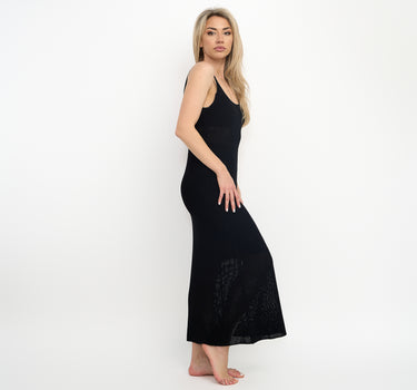 Knit Maxi Dress -Black