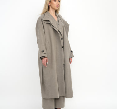 Oversized Trench Coat-Grey