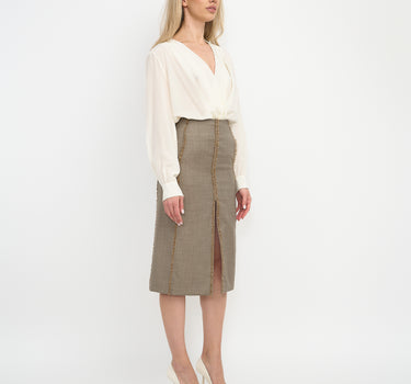 Elegant Pencil Skirt-Khaki