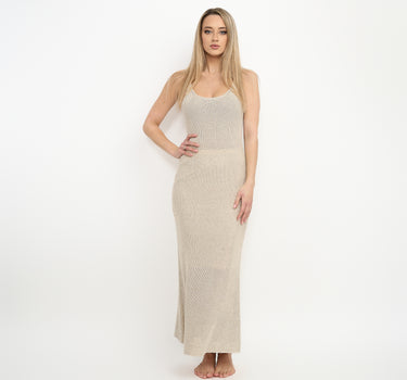 Knit Maxi Dress -Light Beige