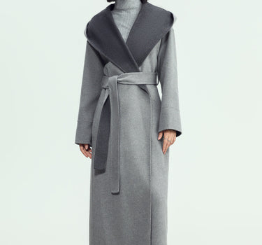 Sarah grey two tone long coat