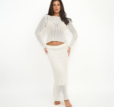 Kara Beach Knitted Sweater -White