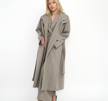 Oversized Trench Coat-Grey