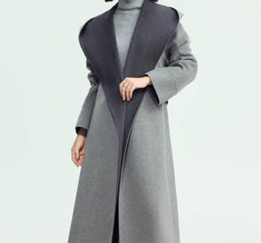 Sarah grey two tone long coat