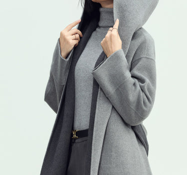 Sarah grey two tone long coat